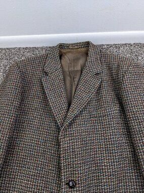 Dunn & Co x Harris Tweed Sport Coat Scottish Wool Checked Multicolor Mens 42R